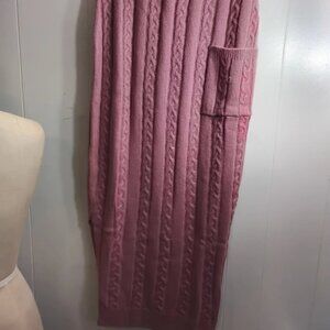Ashley Stewart Pink Cable Knit Midi Skirt